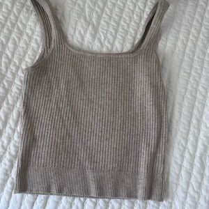 Lucy Paris Ribbed Knit Tank Top - Taupe